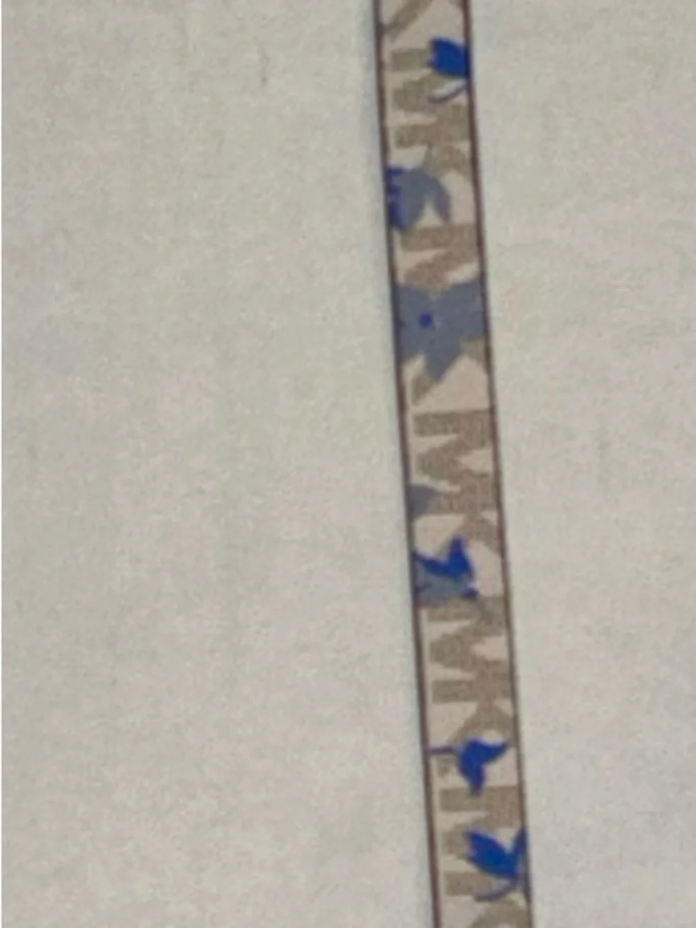 Michael Kors Beige and Blue Floral Print Belt Strap